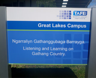 Gathang flavour to new campus signage